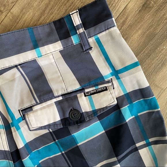 OP FLEX 4 Way Stretch Plaid Board Shorts Size 30 - Picture 4 of 5